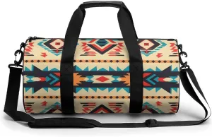 Gym Bag Native American Duffel Bag for Men Women Overnight Bag with Shoe Compartment Workout Bags