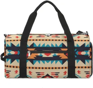 Gym Bag Native American Duffel Bag for Men Women Overnight Bag with Shoe Compartment Workout Bags