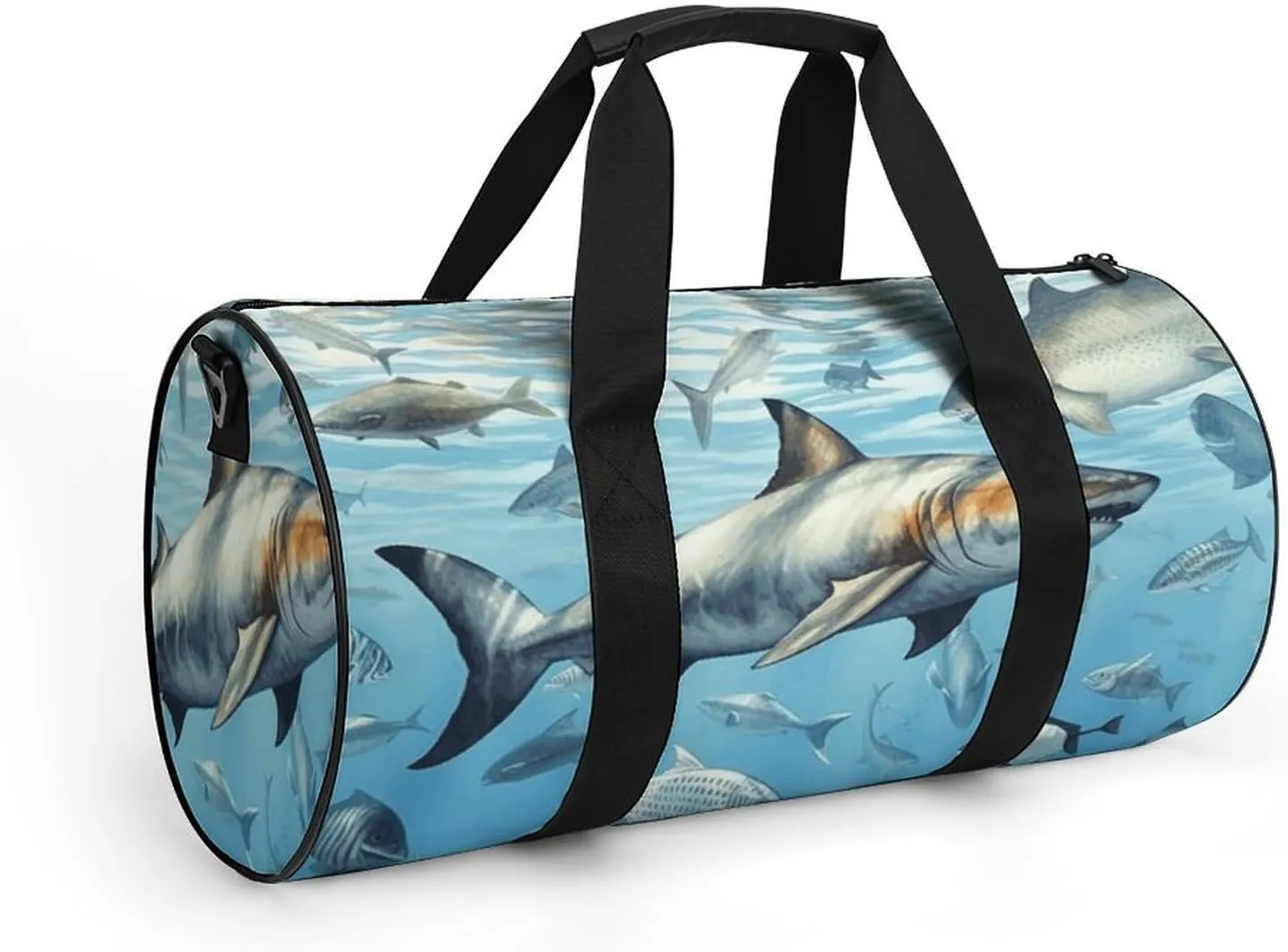 Gym Bag Ocean Fish Duffel Bag for Men Women Overnight Bag with Shoe Compartment Workout Bags