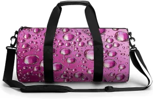 Gym Bag Peach Water Droplets Duffel Bag for Men Women Overnight Bag with Shoe Compartment Workout Bags