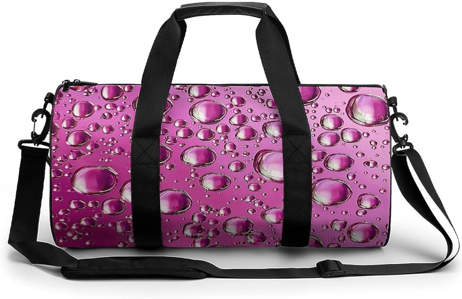 Gym Bag Peach Water Droplets Duffel Bag for Men Women Overnight Bag with Shoe Compartment Workout Bags
