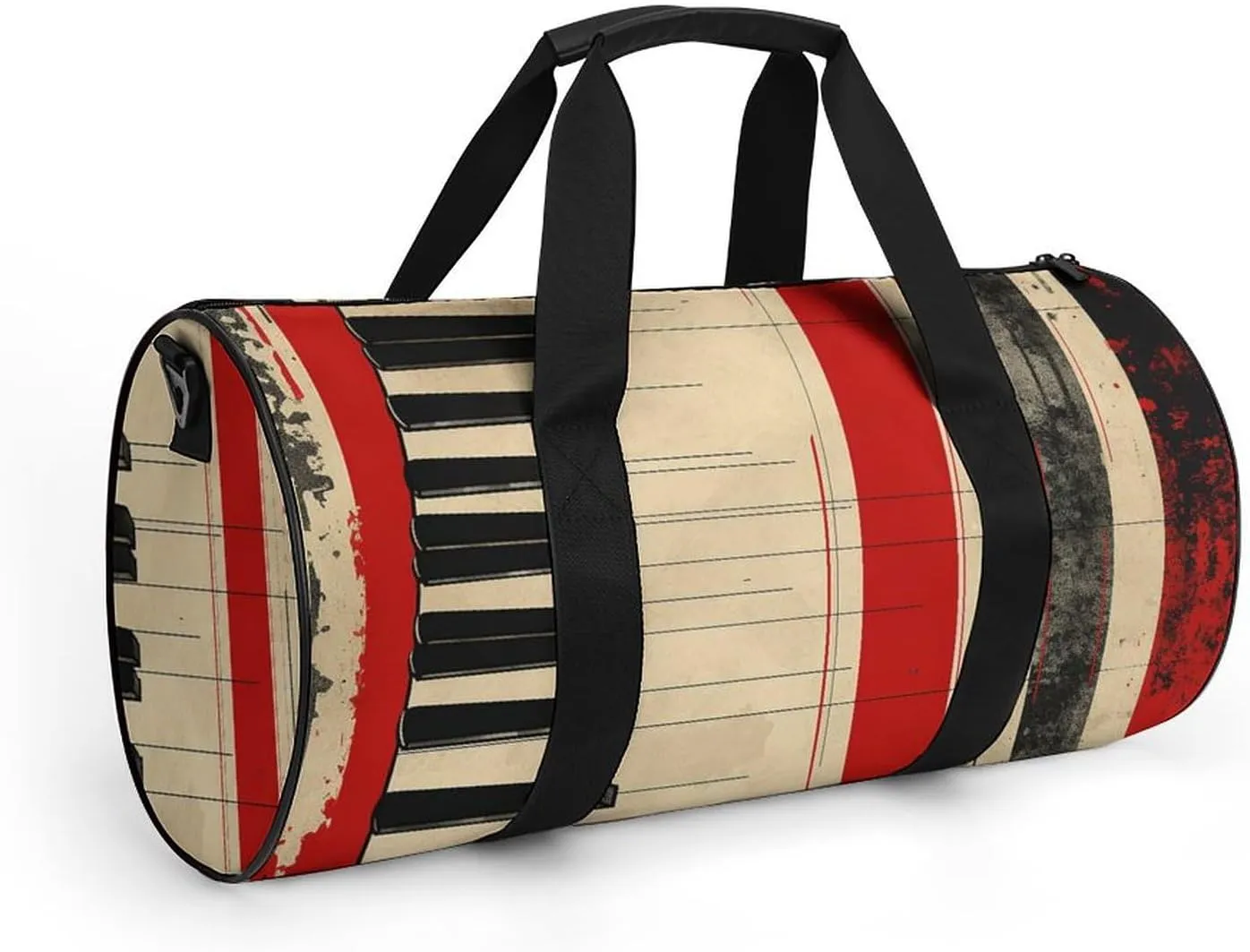 Gym Bag Piano Keys And Lines Duffel Bag for Men Women Overnight Bag with Shoe Compartment Workout Bags