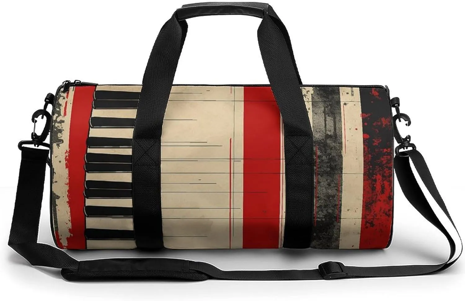 Gym Bag Piano Keys And Lines Duffel Bag for Men Women Overnight Bag with Shoe Compartment Workout Bags