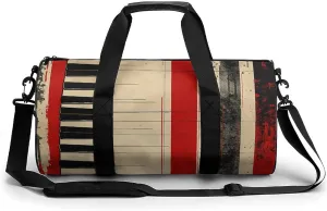 Gym Bag Piano Keys And Lines Duffel Bag for Men Women Overnight Bag with Shoe Compartment Workout Bags