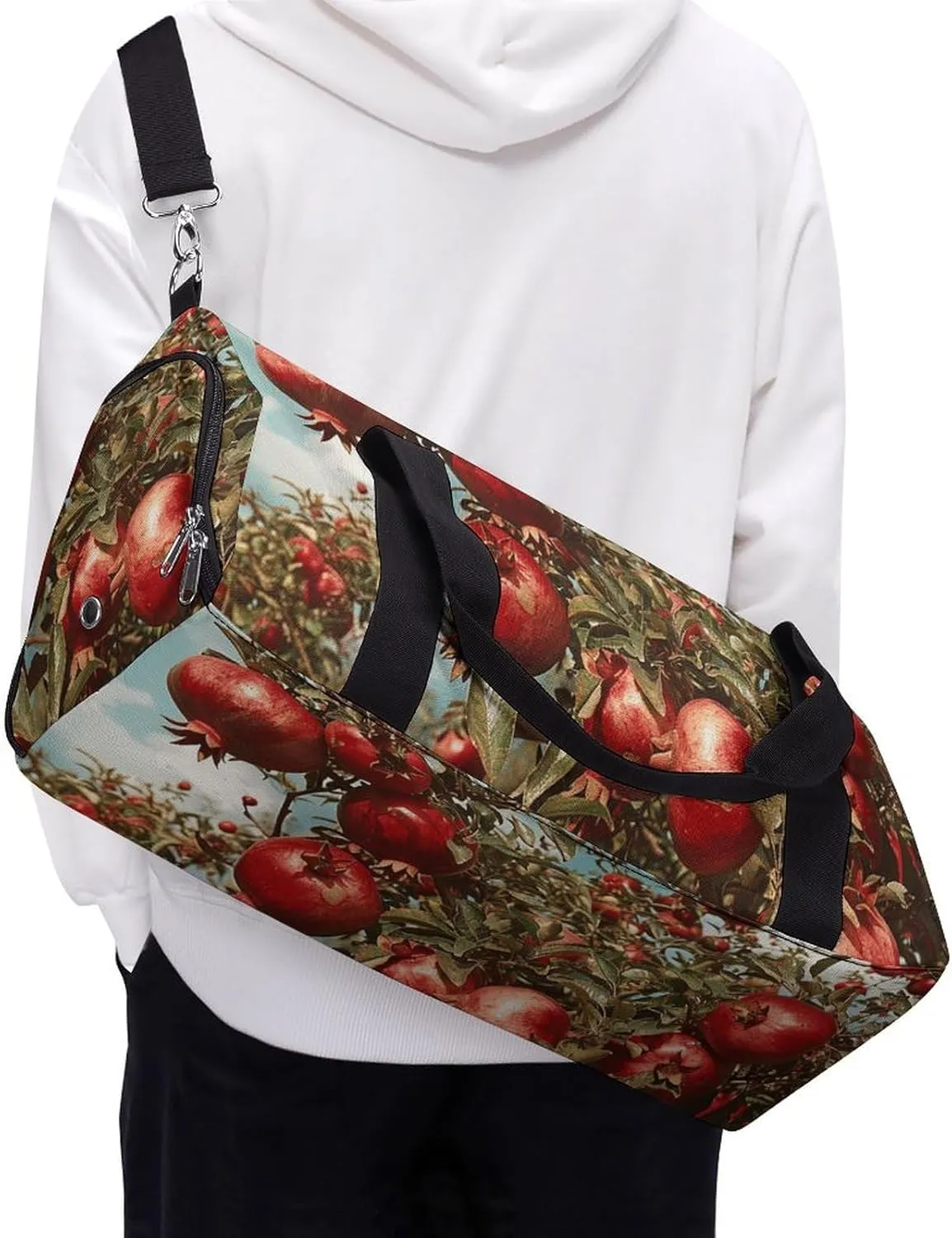 Gym Bag Pomegranate Tree Duffel Bag for Men Women Overnight Bag with Shoe Compartment Workout Bags