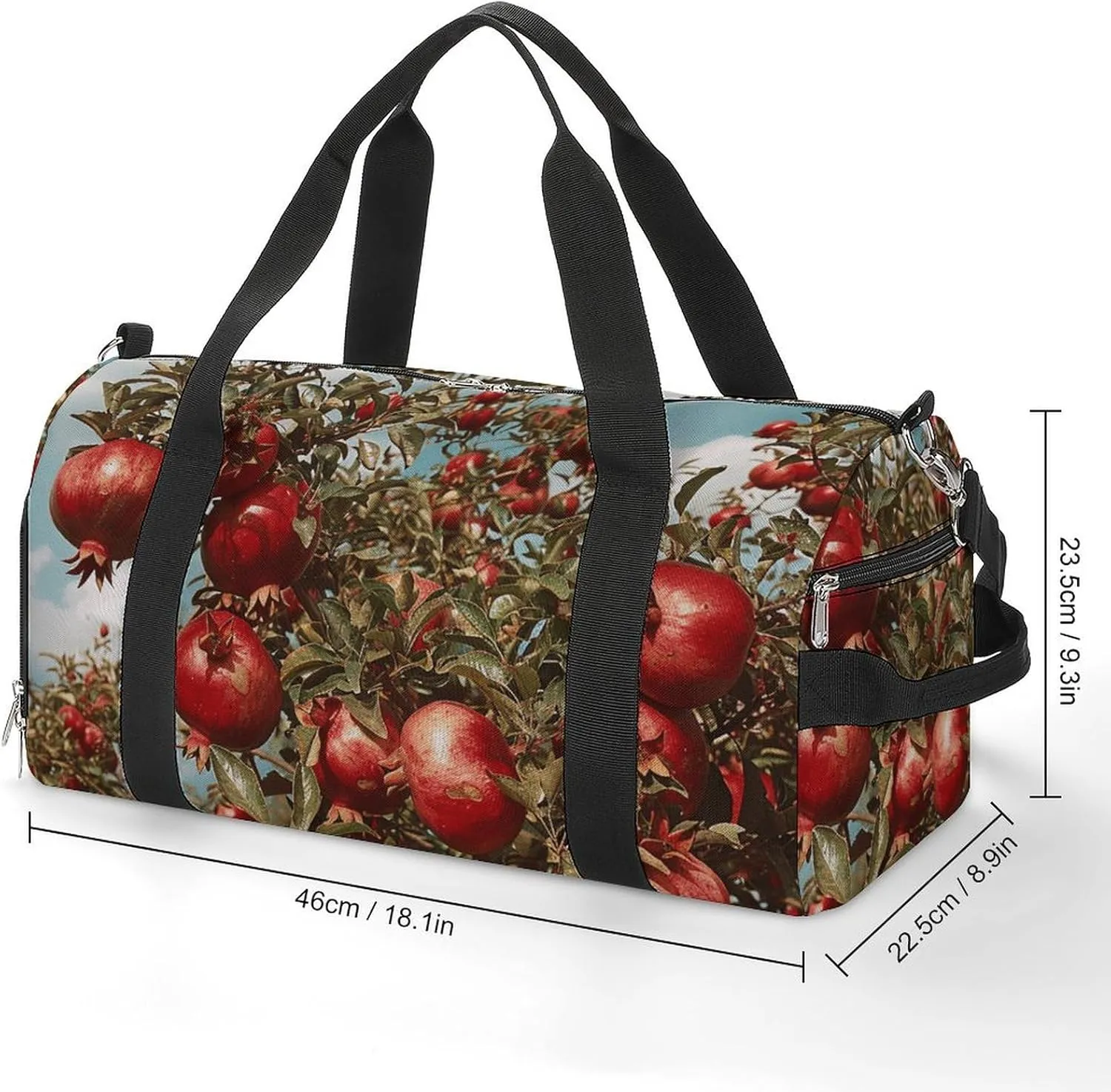 Gym Bag Pomegranate Tree Duffel Bag for Men Women Overnight Bag with Shoe Compartment Workout Bags
