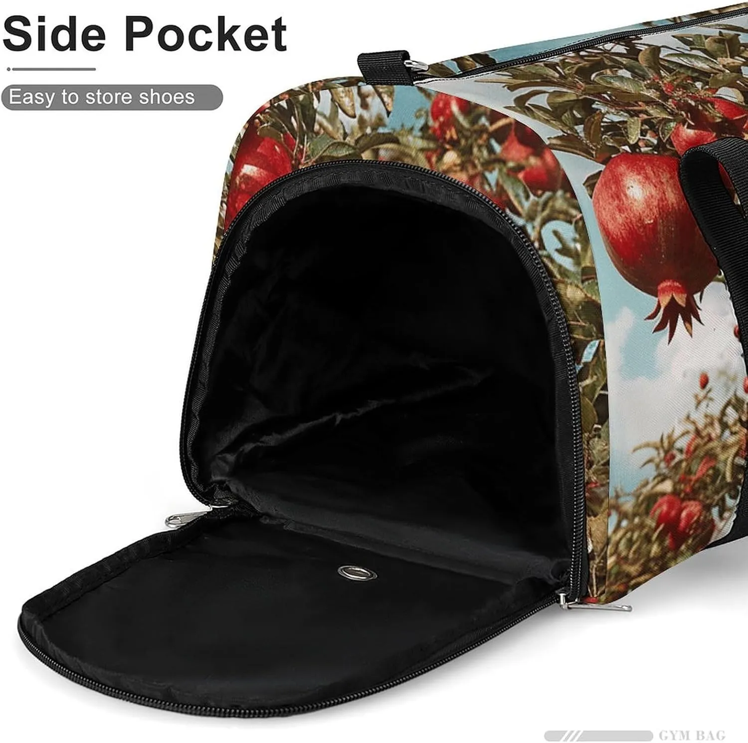 Gym Bag Pomegranate Tree Duffel Bag for Men Women Overnight Bag with Shoe Compartment Workout Bags