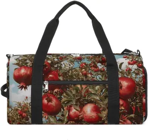Gym Bag Pomegranate Tree Duffel Bag for Men Women Overnight Bag with Shoe Compartment Workout Bags