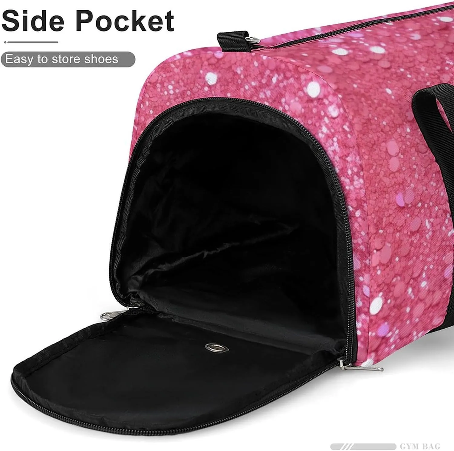 Gym Bag Sparkling Glitter Duffel Bag for Men Women Overnight Bag with Shoe Compartment Workout Bags