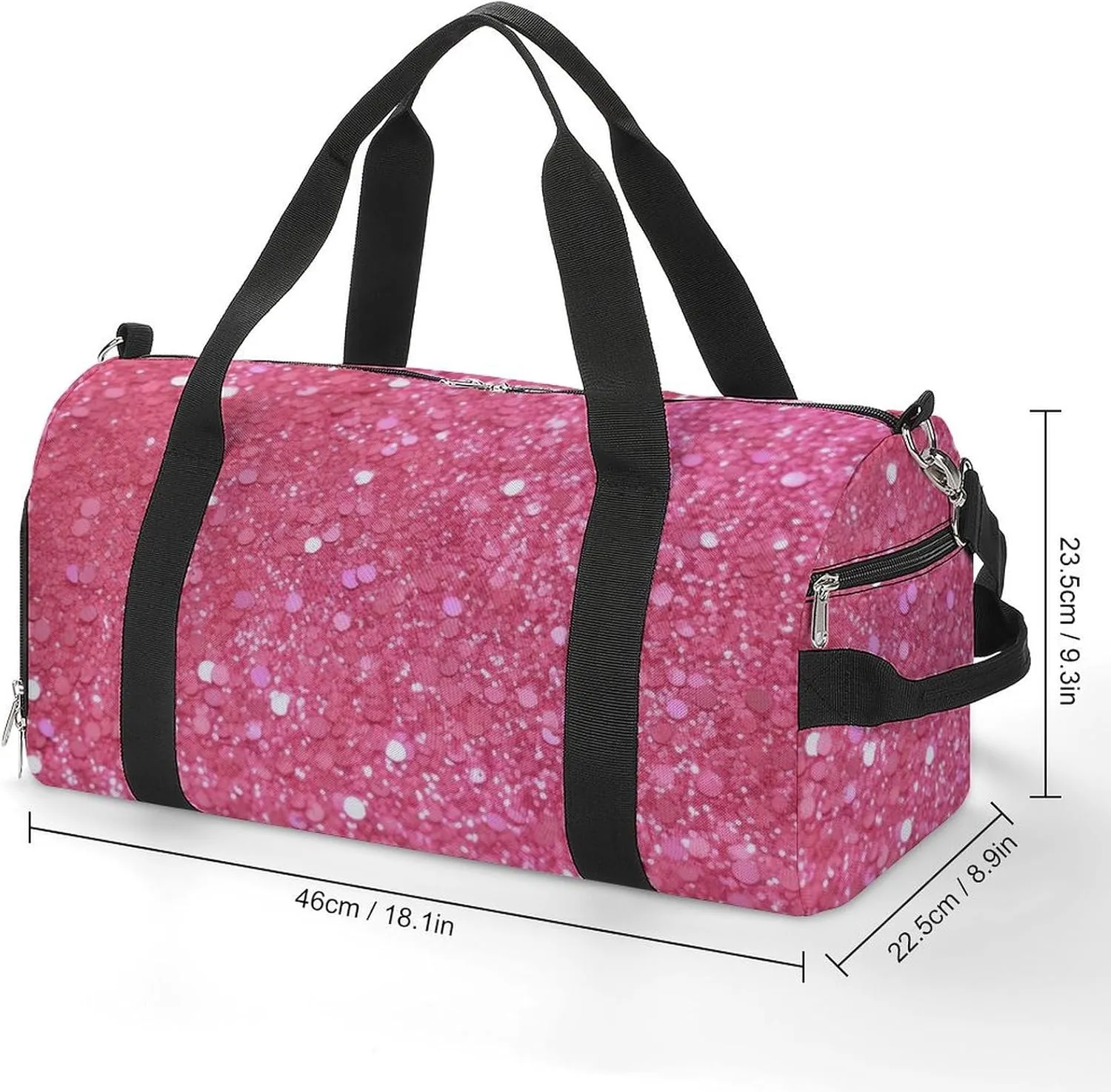 Gym Bag Sparkling Glitter Duffel Bag for Men Women Overnight Bag with Shoe Compartment Workout Bags