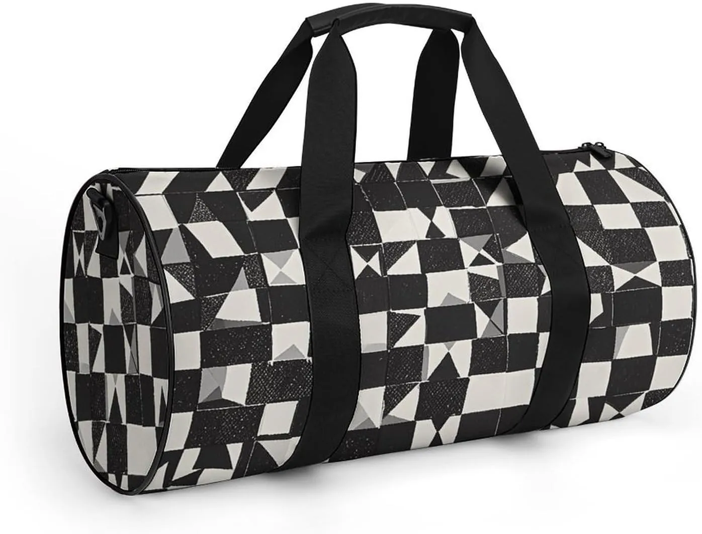 Gym Bags for Men Women Black And White Duffle Bag Travel Overnight Bag with Shoe Compartment Tote Bags