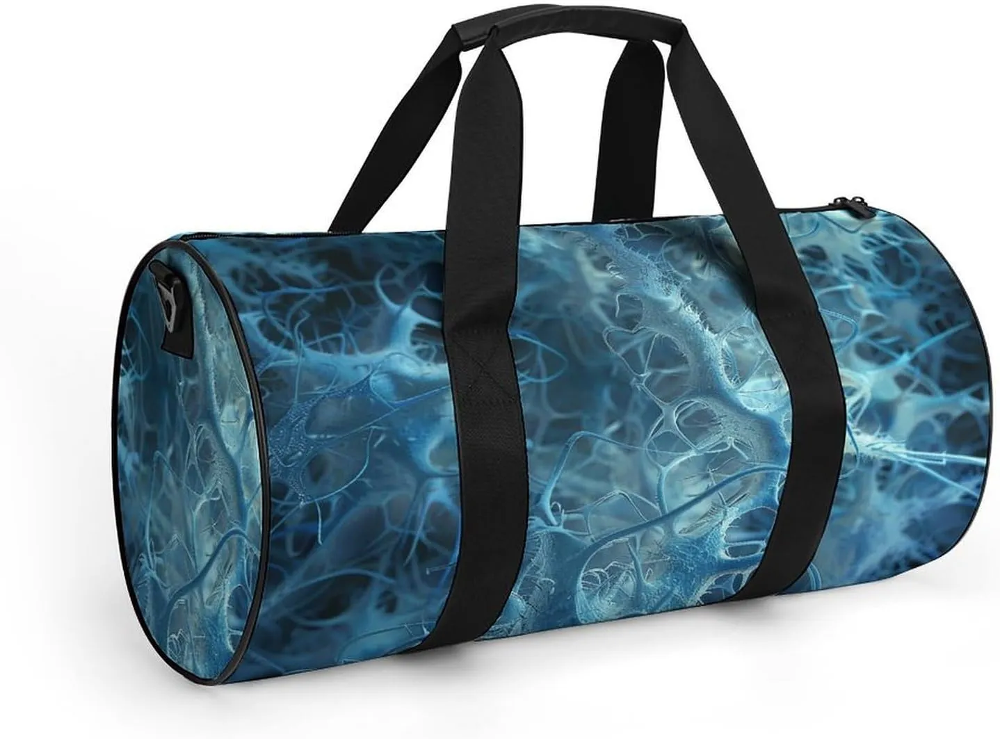 Gym Bags for Men Women Blue Neuron Picture Duffle Bag Travel Overnight Bag with Shoe Compartment Tote Bags