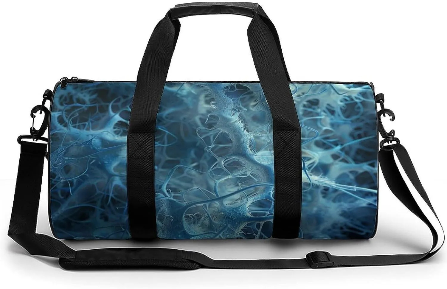 Gym Bags for Men Women Blue Neuron Picture Duffle Bag Travel Overnight Bag with Shoe Compartment Tote Bags