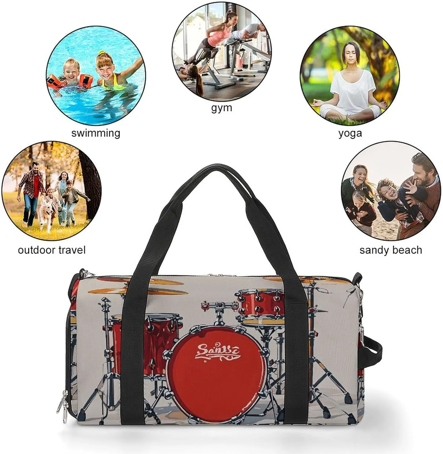 Gym Bags for Men Women Concert Party Duffle Bag Travel Overnight Bag with Shoe Compartment Tote Bags
