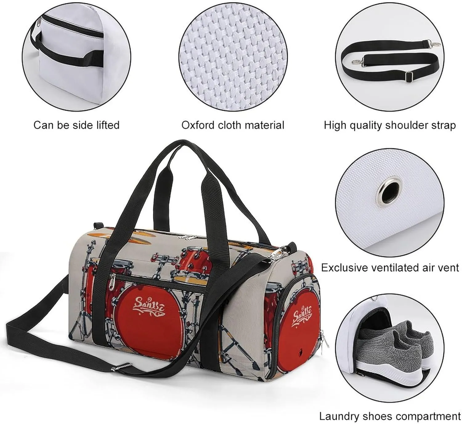 Gym Bags for Men Women Concert Party Duffle Bag Travel Overnight Bag with Shoe Compartment Tote Bags