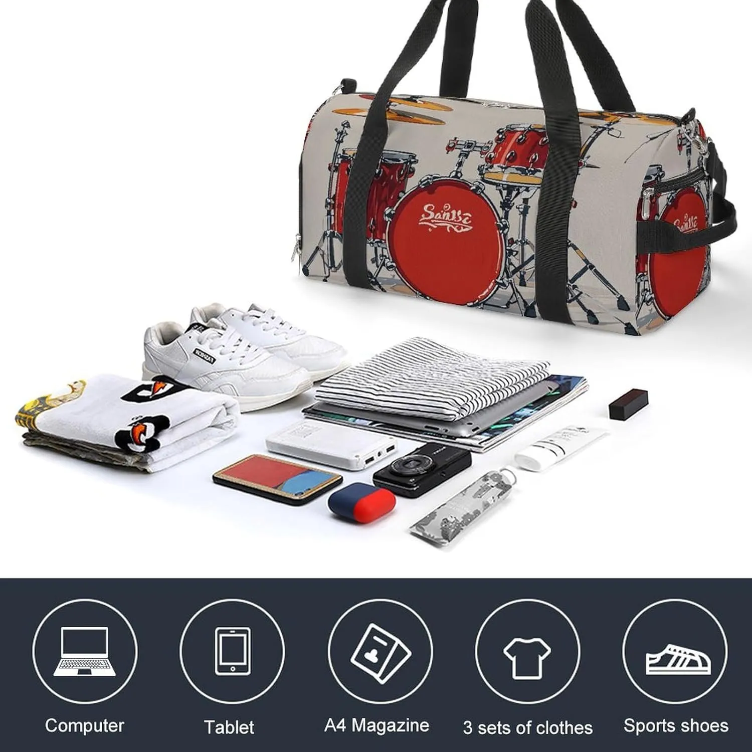 Gym Bags for Men Women Concert Party Duffle Bag Travel Overnight Bag with Shoe Compartment Tote Bags