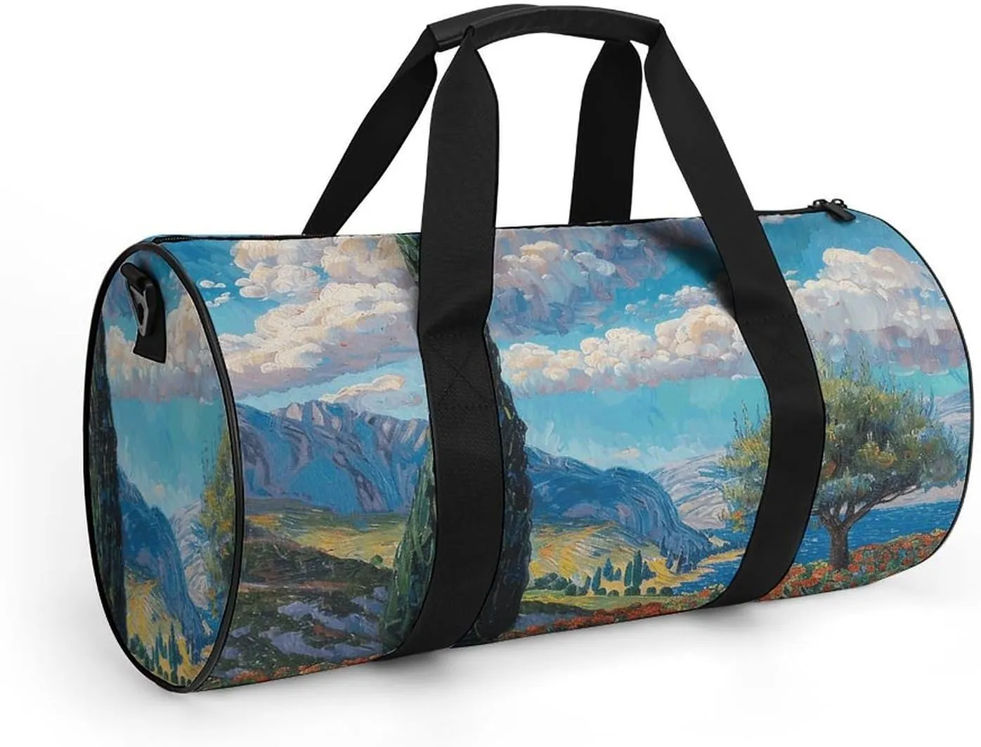 Gym Bags for Men Women Cypress Trees Outdoors Duffle Bag Travel Overnight Bag with Shoe Compartment Tote Bags