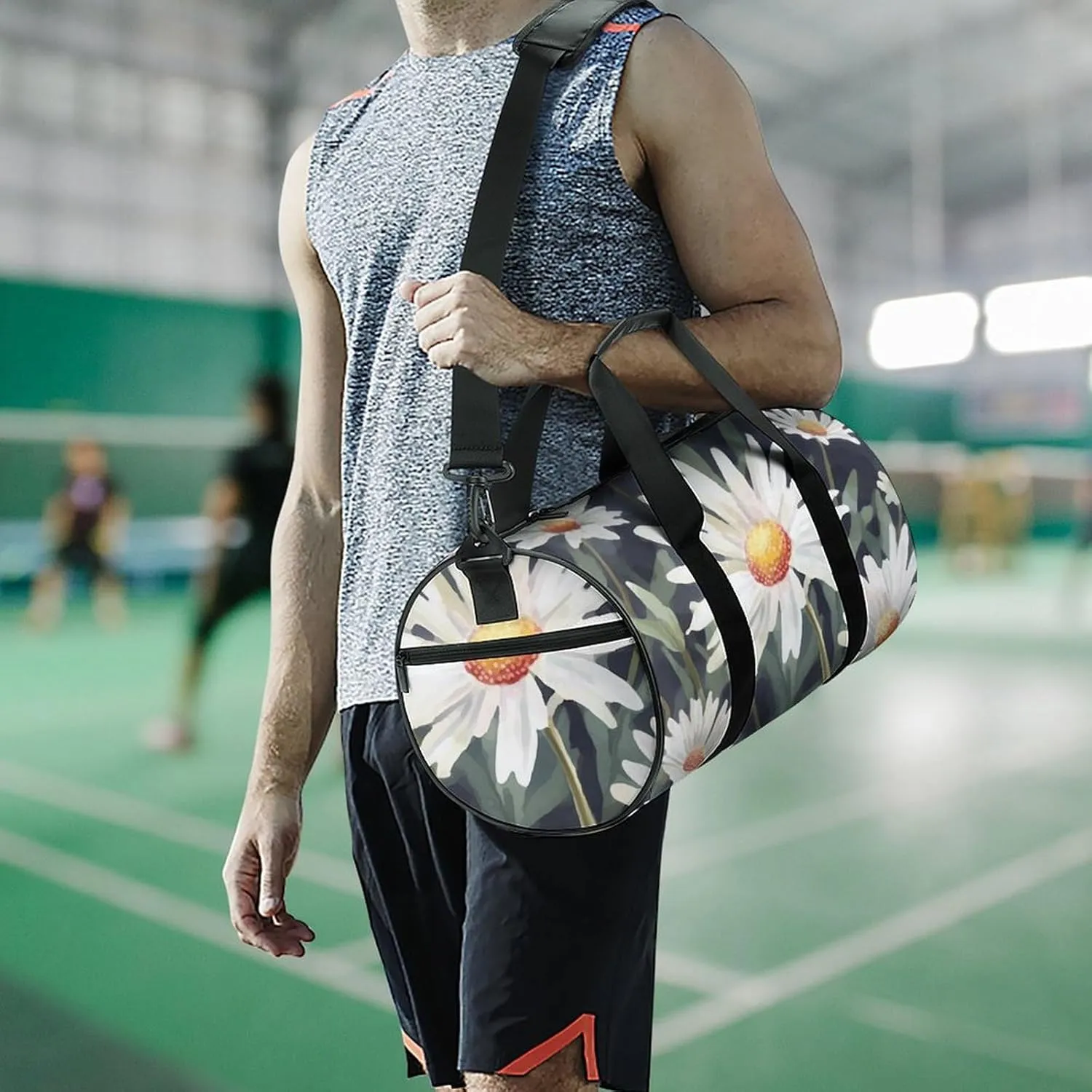 Gym Bags for Men Women Daisy Duffle Bag Travel Overnight Bag with Shoe Compartment Tote Bags