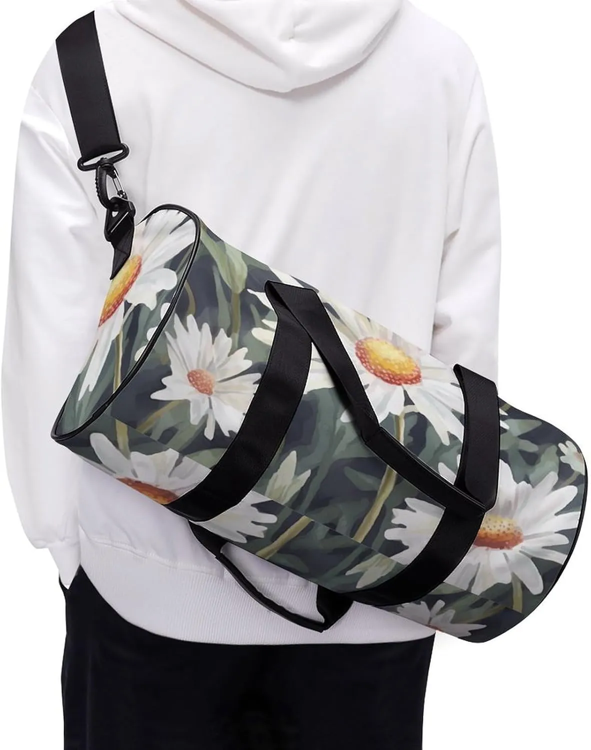 Gym Bags for Men Women Daisy Duffle Bag Travel Overnight Bag with Shoe Compartment Tote Bags