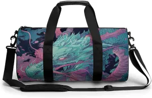 Gym Bags for Men Women Fantasy Style Dragon Duffle Bag Travel Overnight Bag with Shoe Compartment Tote Bags