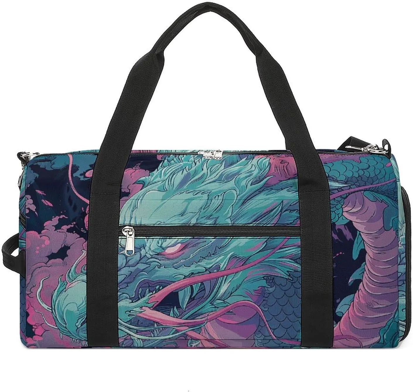 Gym Bags for Men Women Fantasy Style Dragon Duffle Bag Travel Overnight Bag with Shoe Compartment Tote Bags