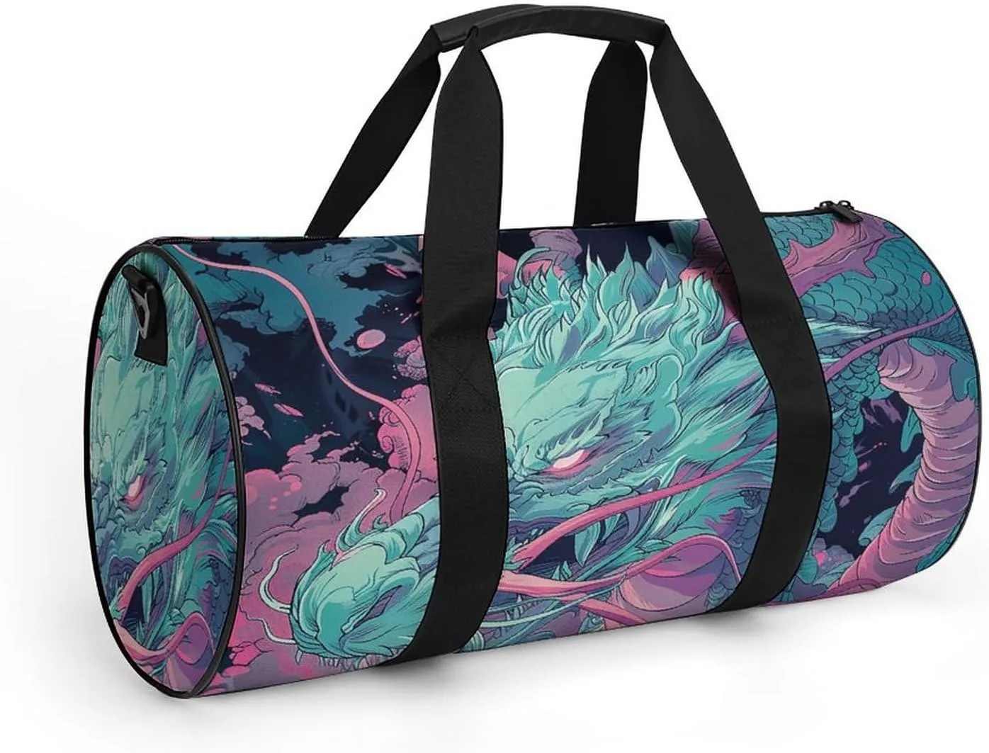 Gym Bags for Men Women Fantasy Style Dragon Duffle Bag Travel Overnight Bag with Shoe Compartment Tote Bags