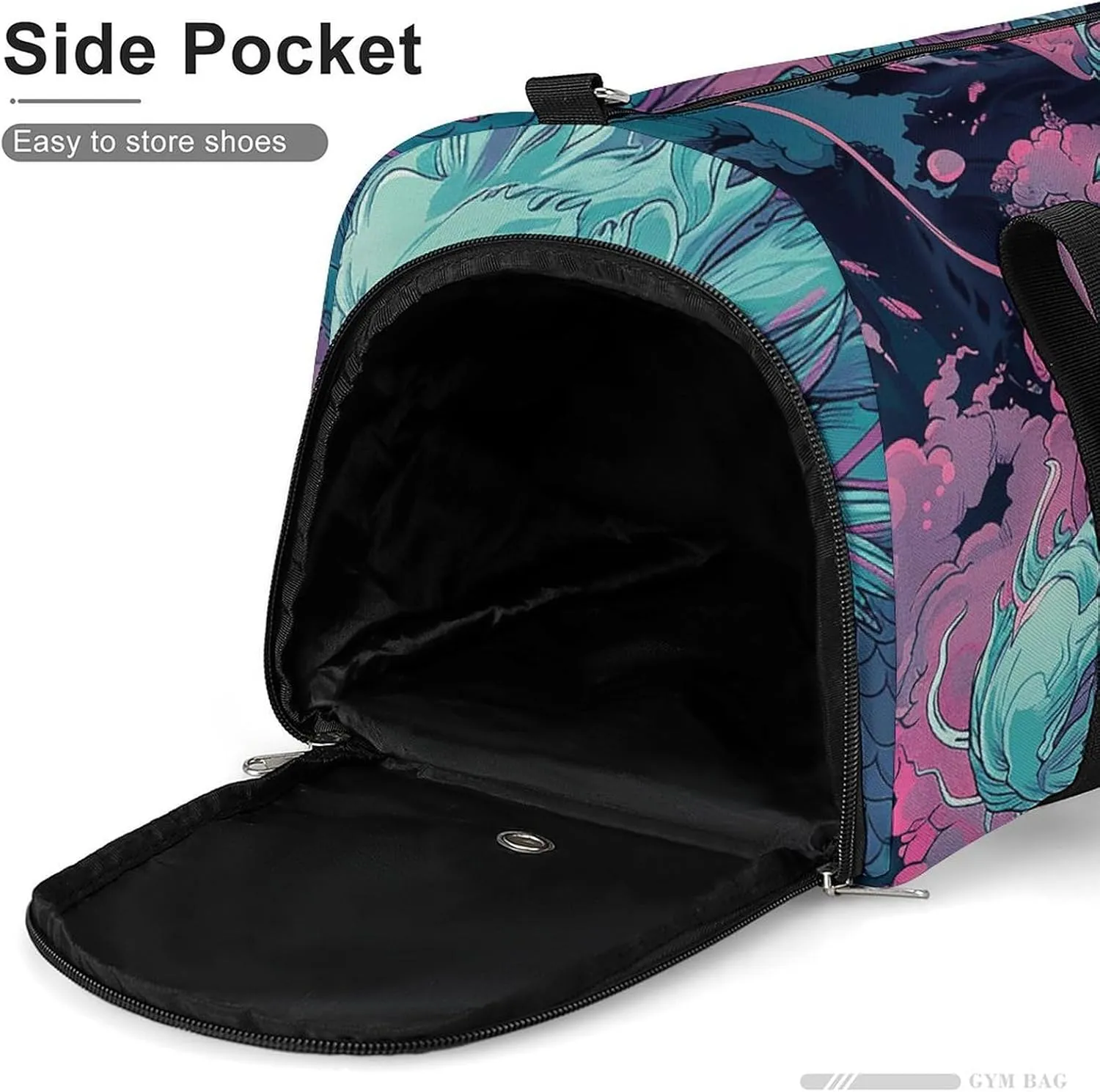 Gym Bags for Men Women Fantasy Style Dragon Duffle Bag Travel Overnight Bag with Shoe Compartment Tote Bags