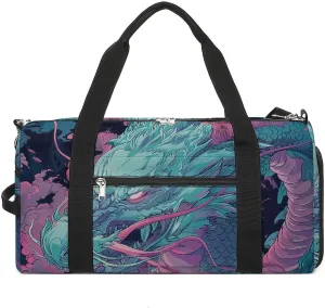 Gym Bags for Men Women Fantasy Style Dragon Duffle Bag Travel Overnight Bag with Shoe Compartment Tote Bags