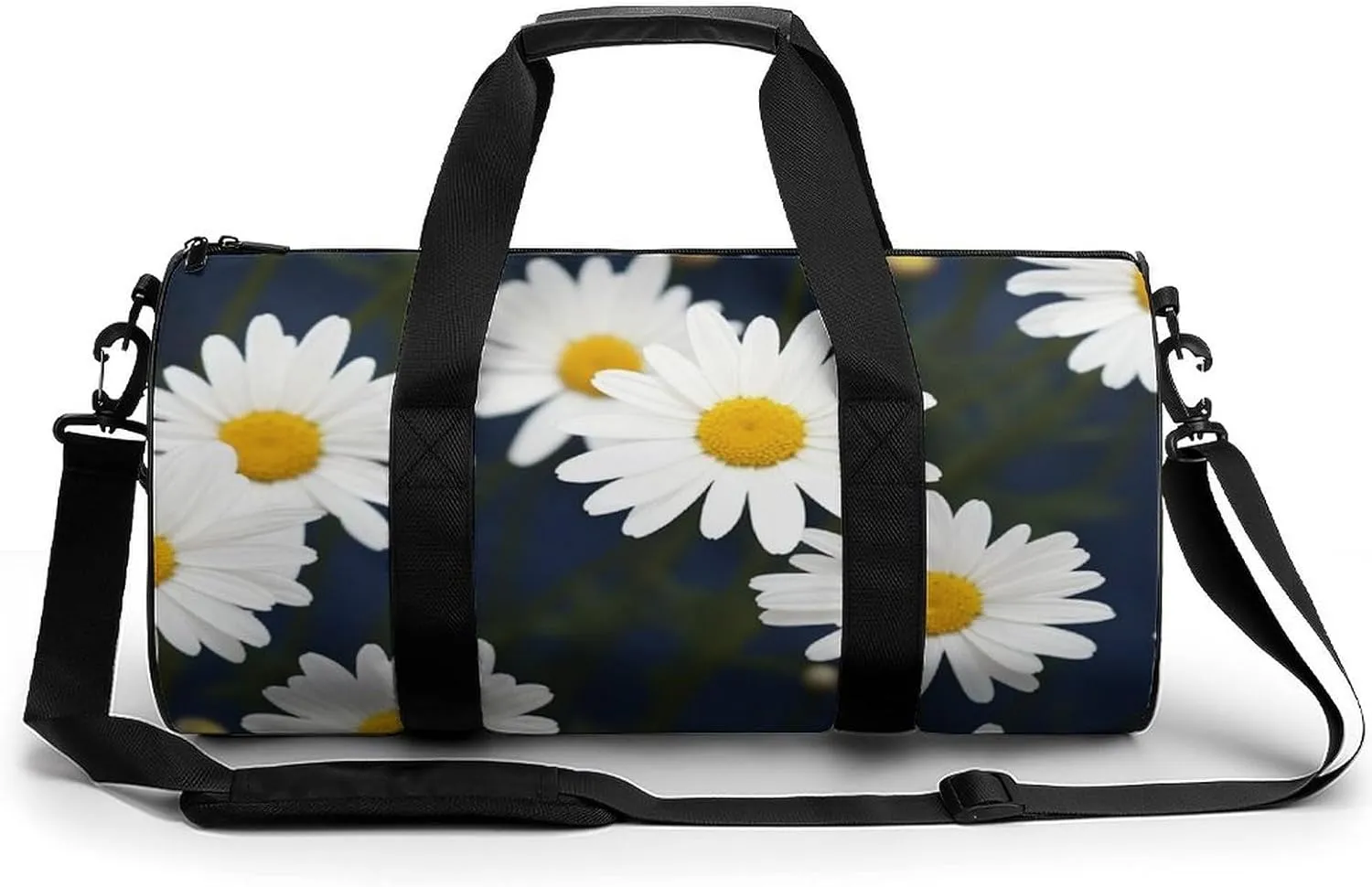 Gym Bags for Men Women Flowers Daisy Duffle Bag Travel Overnight Bag with Shoe Compartment Tote Bags