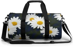 Gym Bags for Men Women Flowers Daisy Duffle Bag Travel Overnight Bag with Shoe Compartment Tote Bags