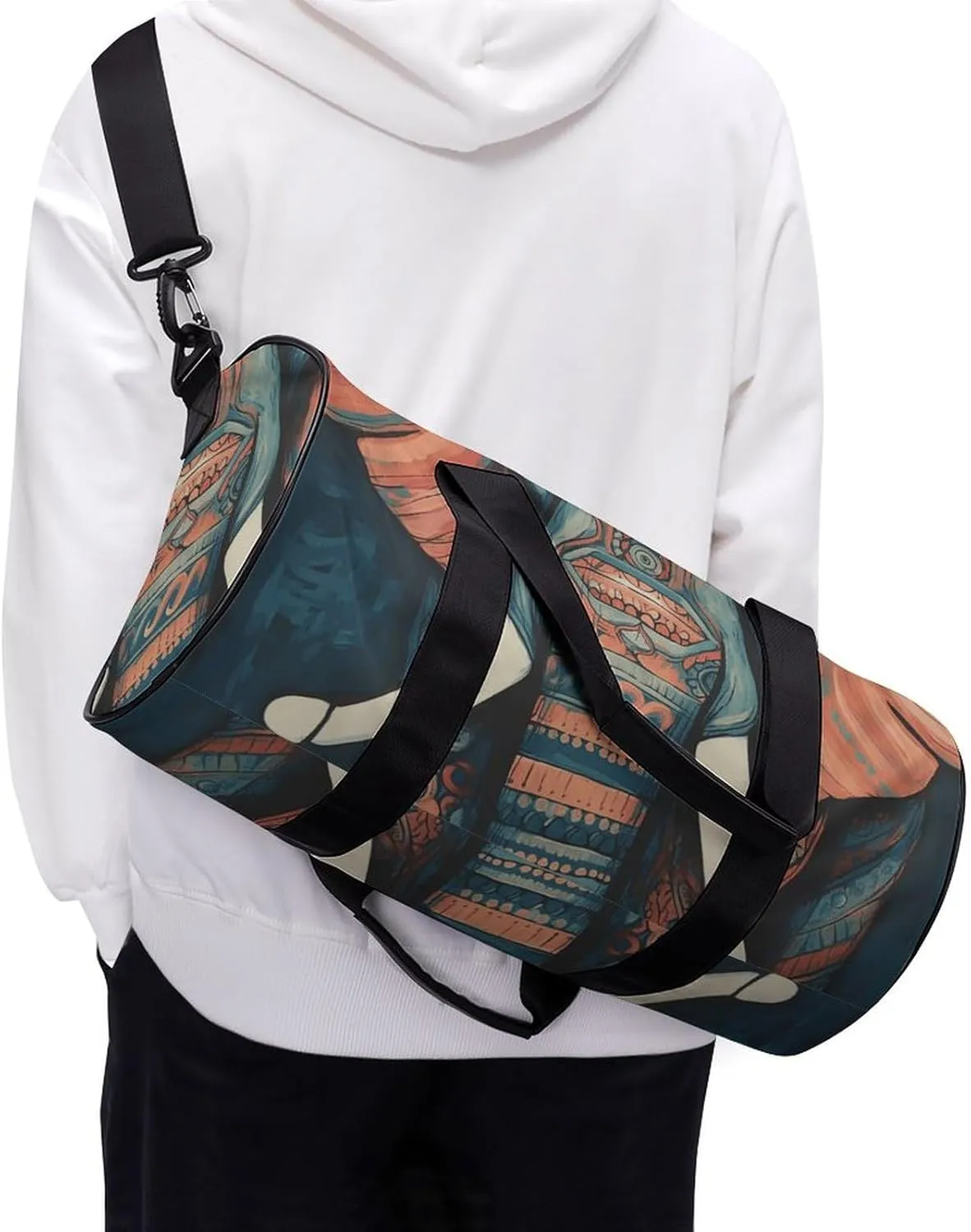 Gym Bags Small Abstract Elephant Duffel Bag Overnight Bag with Shoe Compartment Carryon Bag for Men Women