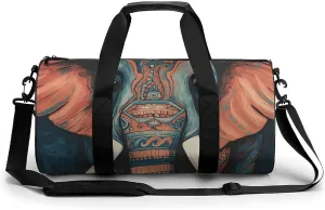 Gym Bags Small Abstract Elephant Duffel Bag Overnight Bag with Shoe Compartment Carryon Bag for Men Women