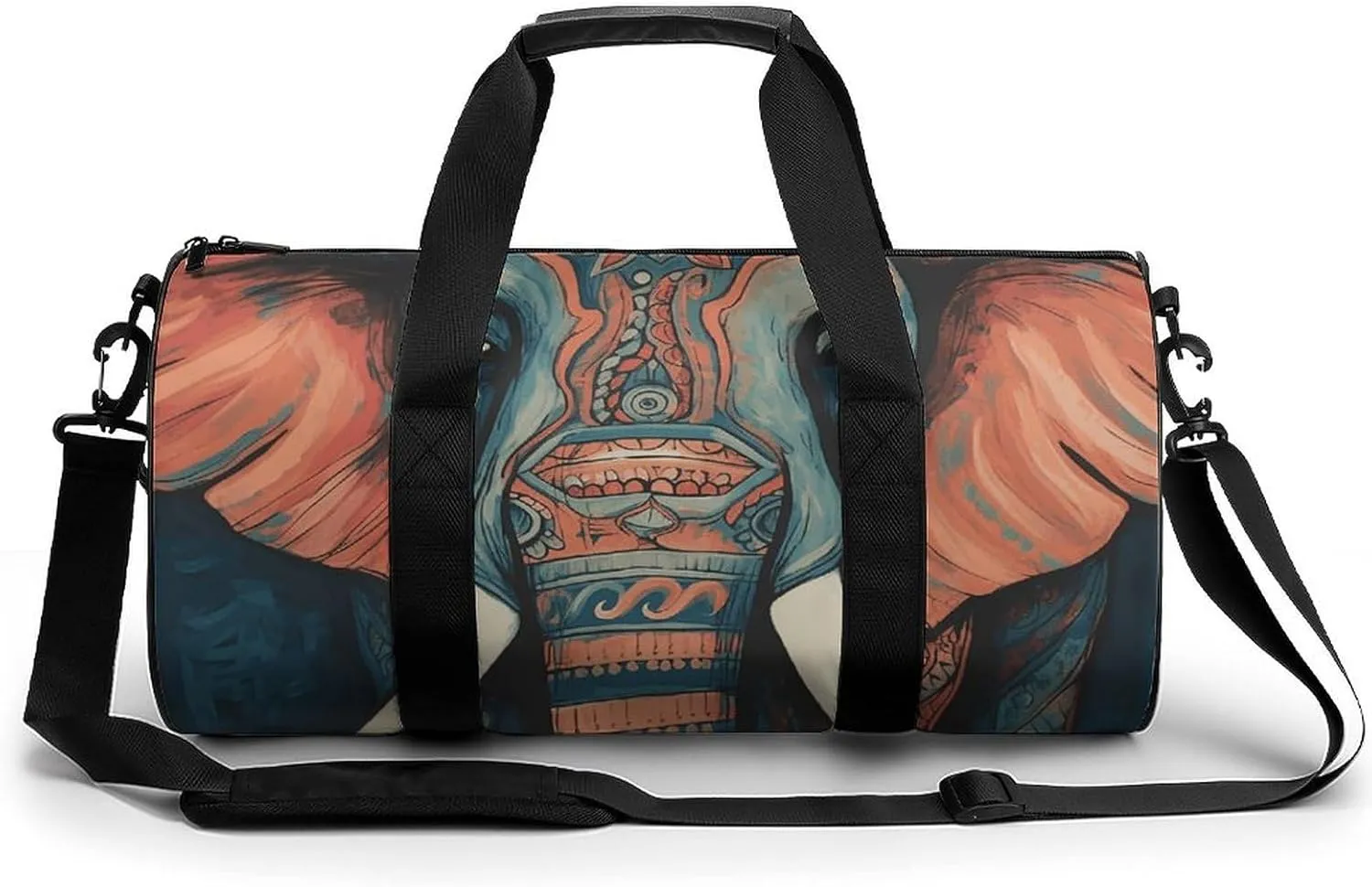 Gym Bags Small Abstract Elephant Duffel Bag Overnight Bag with Shoe Compartment Carryon Bag for Men Women