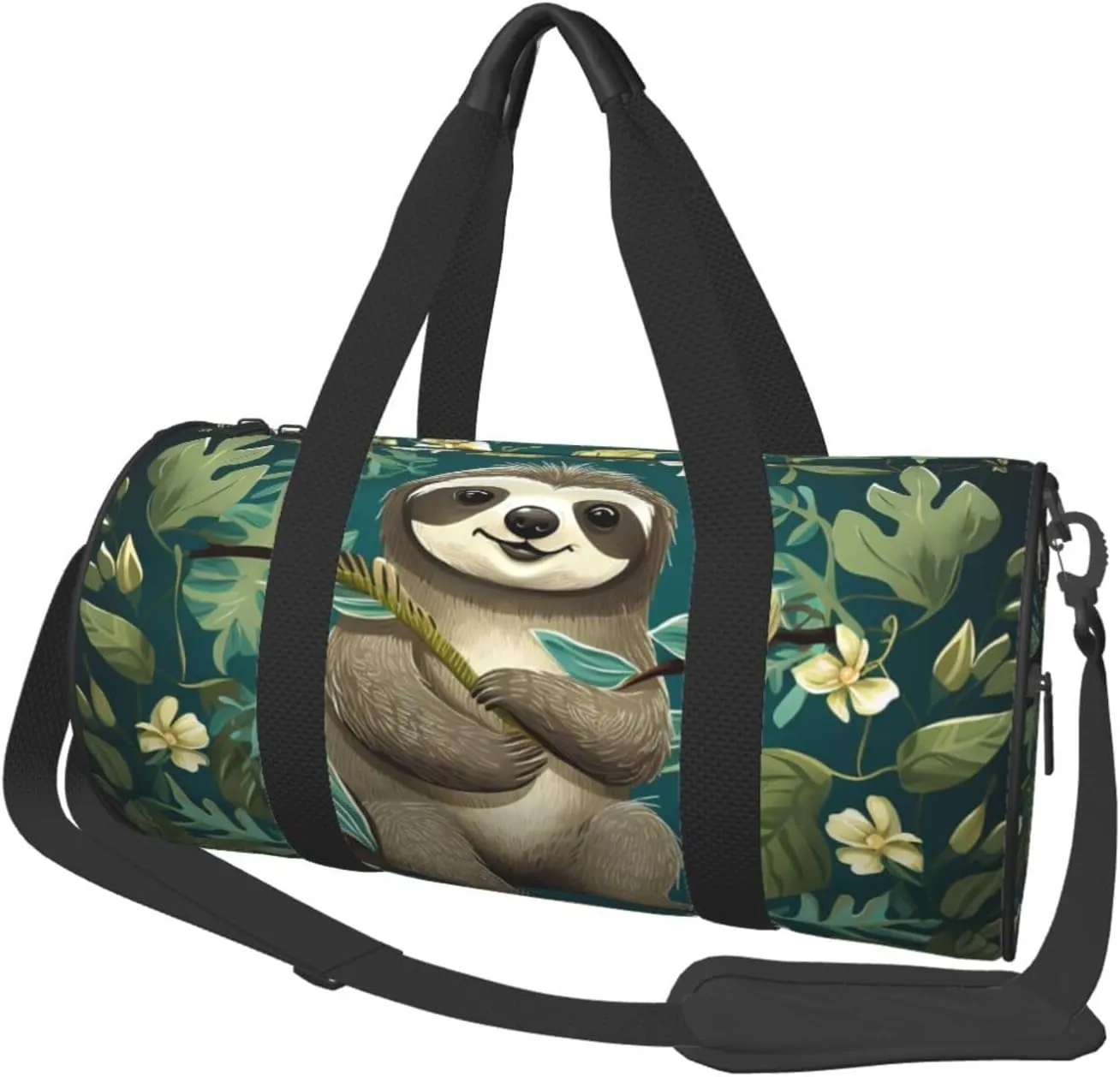 Gym Bags Small Adorable Sloth Duffel Bag Overnight Bag with Shoe Compartment Carryon Bag for Men Women