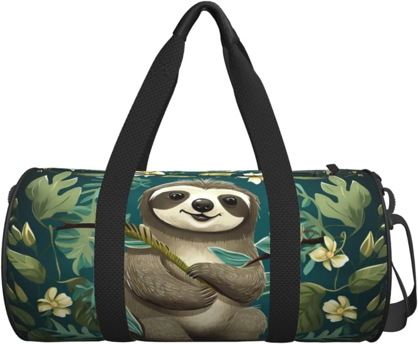 Gym Bags Small Adorable Sloth Duffel Bag Overnight Bag with Shoe Compartment Carryon Bag for Men Women