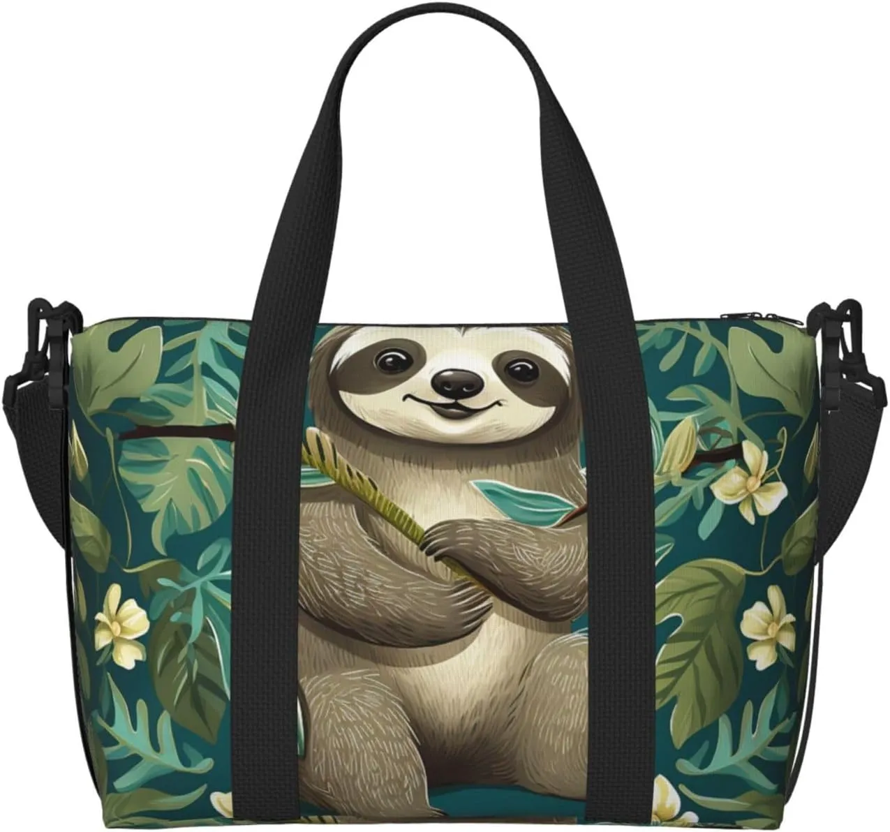 Gym Bags Small Adorable Sloth Duffel Bag Overnight Bag with Shoe Compartment Carryon Bag for Men Women