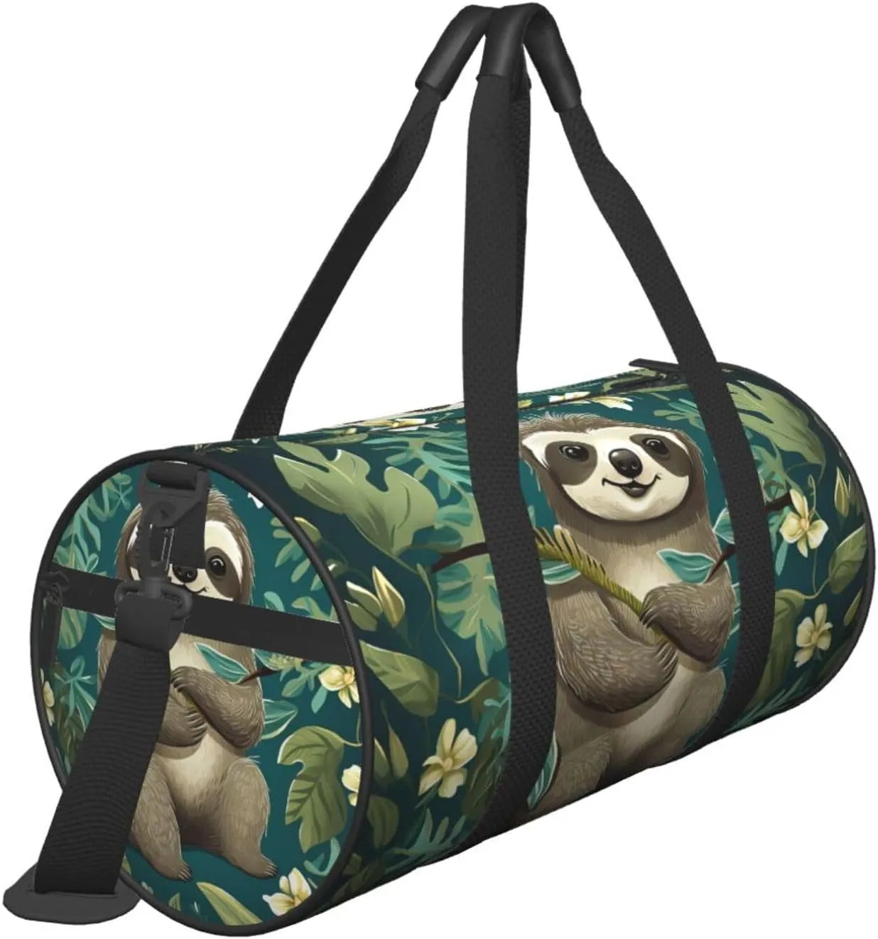 Gym Bags Small Adorable Sloth Duffel Bag Overnight Bag with Shoe Compartment Carryon Bag for Men Women