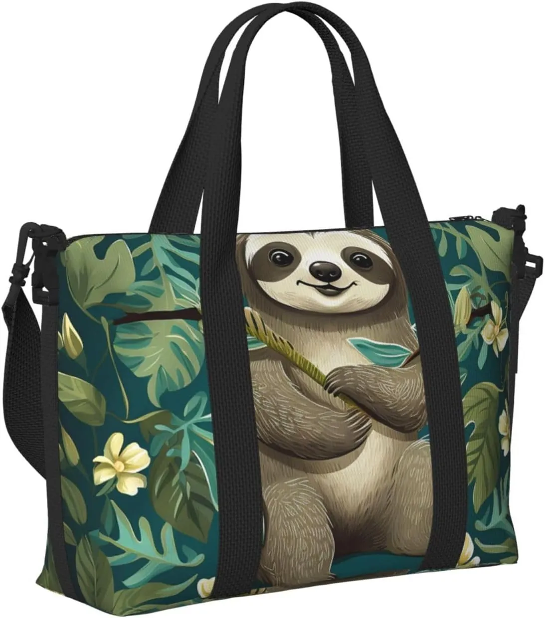 Gym Bags Small Adorable Sloth Duffel Bag Overnight Bag with Shoe Compartment Carryon Bag for Men Women