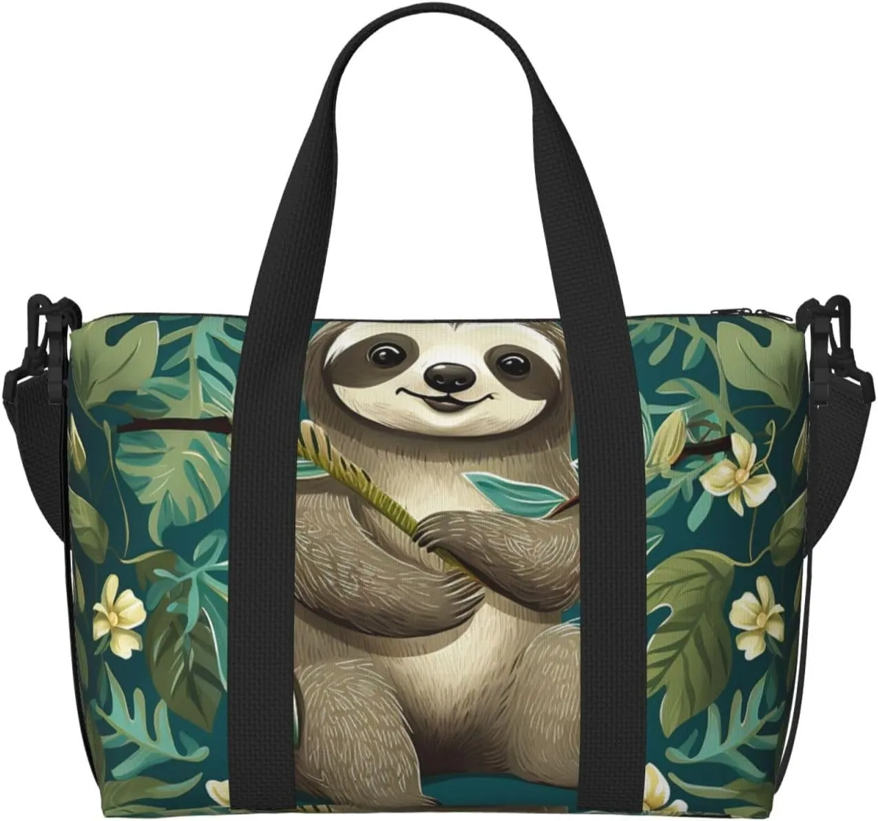 Gym Bags Small Adorable Sloth Duffel Bag Overnight Bag with Shoe Compartment Carryon Bag for Men Women