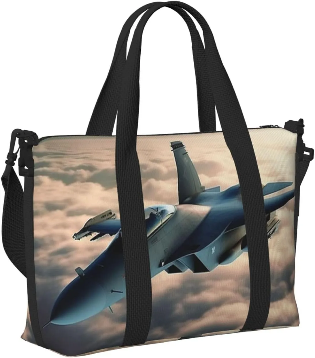 Gym Bags Small Aircraft Fighter Jets Duffel Bag Overnight Bag with Shoe Compartment Carryon Bag for Men Women