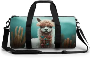 Gym Bags Small Alpaca Duffel Bag Overnight Bag with Shoe Compartment Carryon Bag for Men Women