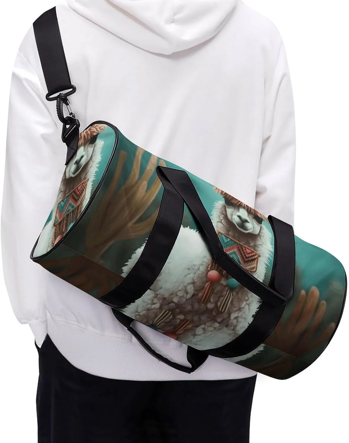 Gym Bags Small Alpaca Duffel Bag Overnight Bag with Shoe Compartment Carryon Bag for Men Women