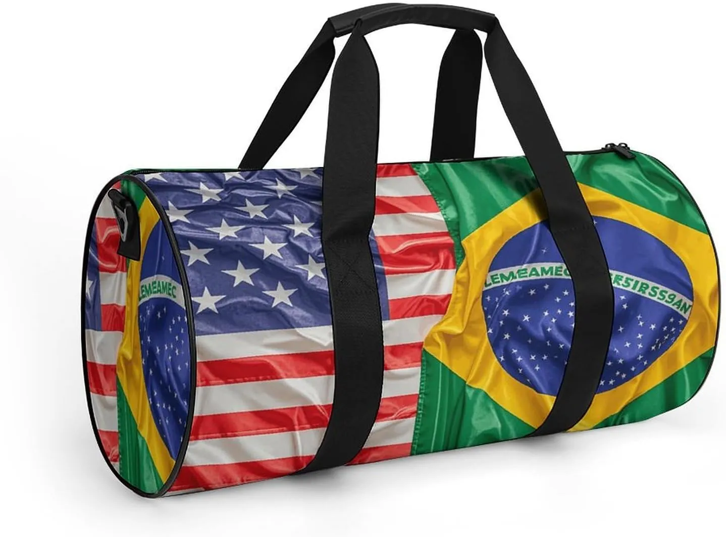 Gym Bags Small American And Brazilian Flags Duffel Bag Overnight Bag with Shoe Compartment Carryon Bag for Men Women