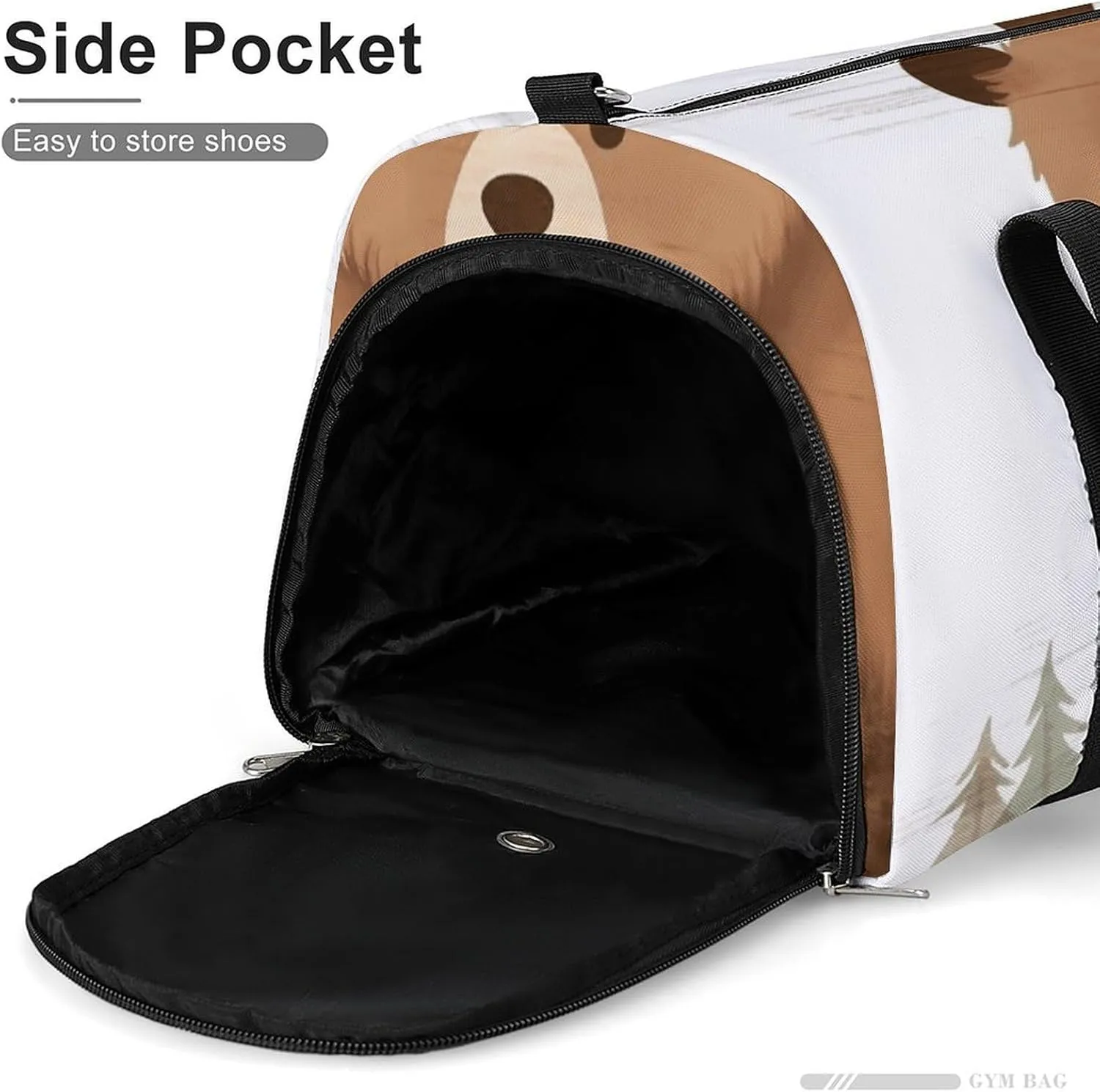 Gym Bags Small Animal Bear Duffel Bag Overnight Bag with Shoe Compartment Carryon Bag for Men Women