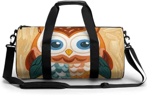 Gym Bags Small Animal Cartoon Owls Cute Duffel Bag Overnight Bag with Shoe Compartment Carryon Bag for Men Women