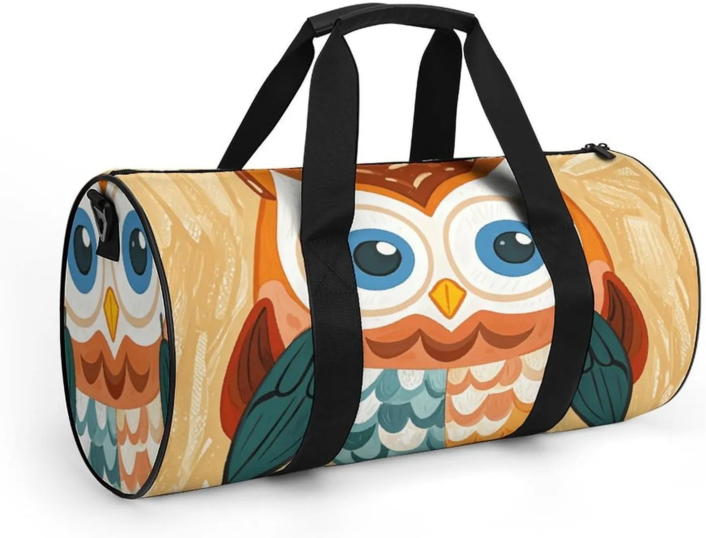 Gym Bags Small Animal Cartoon Owls Cute Duffel Bag Overnight Bag with Shoe Compartment Carryon Bag for Men Women