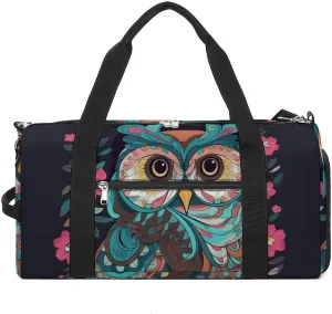Gym Bags Small Anime Owl Duffel Bag Overnight Bag with Shoe Compartment Carryon Bag for Men Women