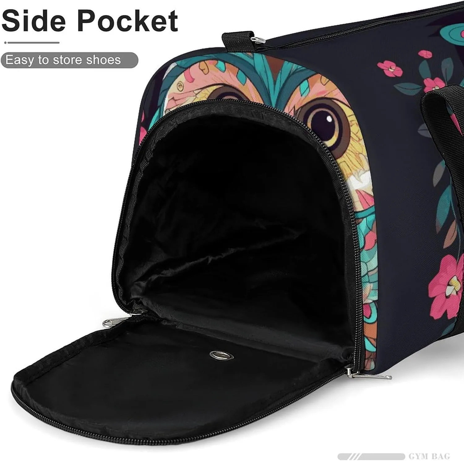 Gym Bags Small Anime Owl Duffel Bag Overnight Bag with Shoe Compartment Carryon Bag for Men Women