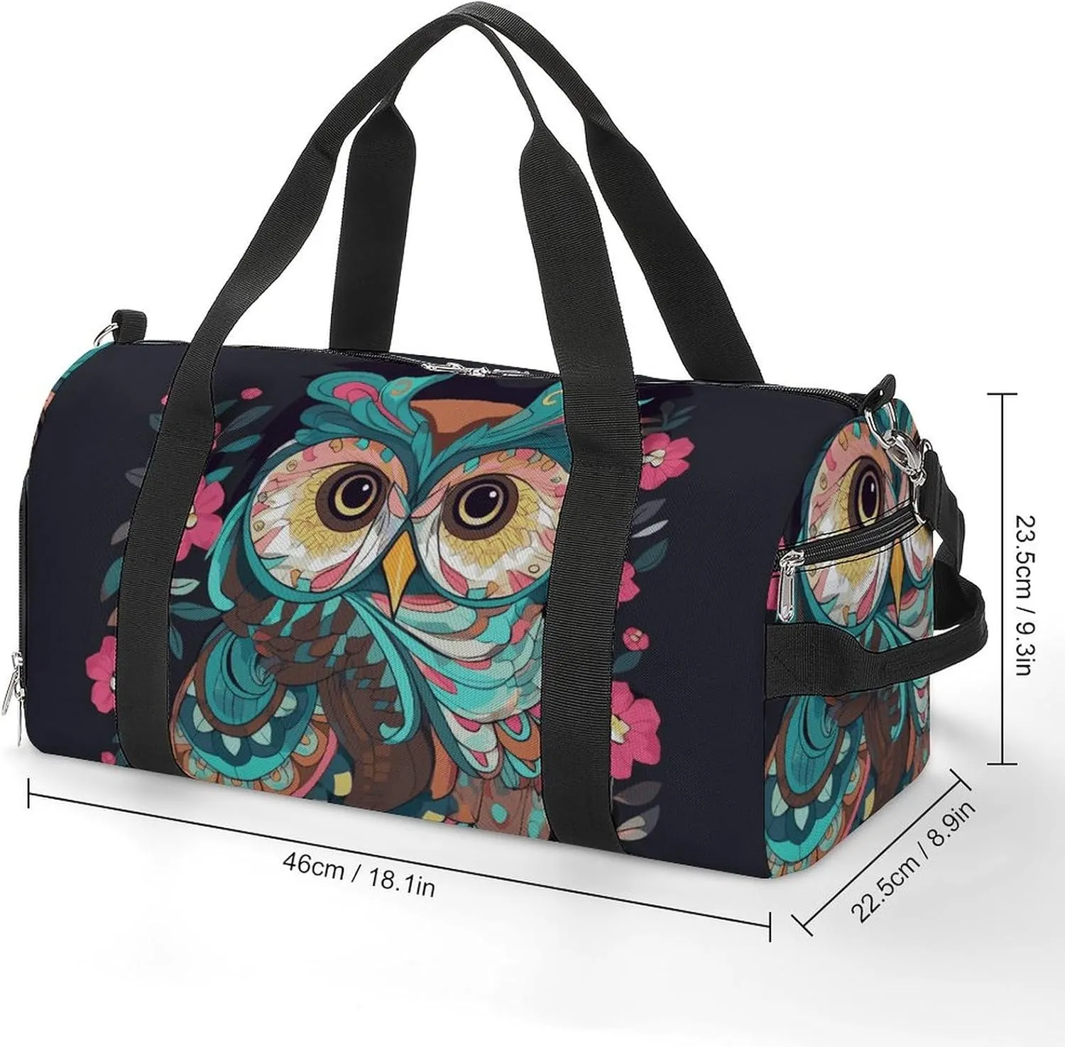 Gym Bags Small Anime Owl Duffel Bag Overnight Bag with Shoe Compartment Carryon Bag for Men Women