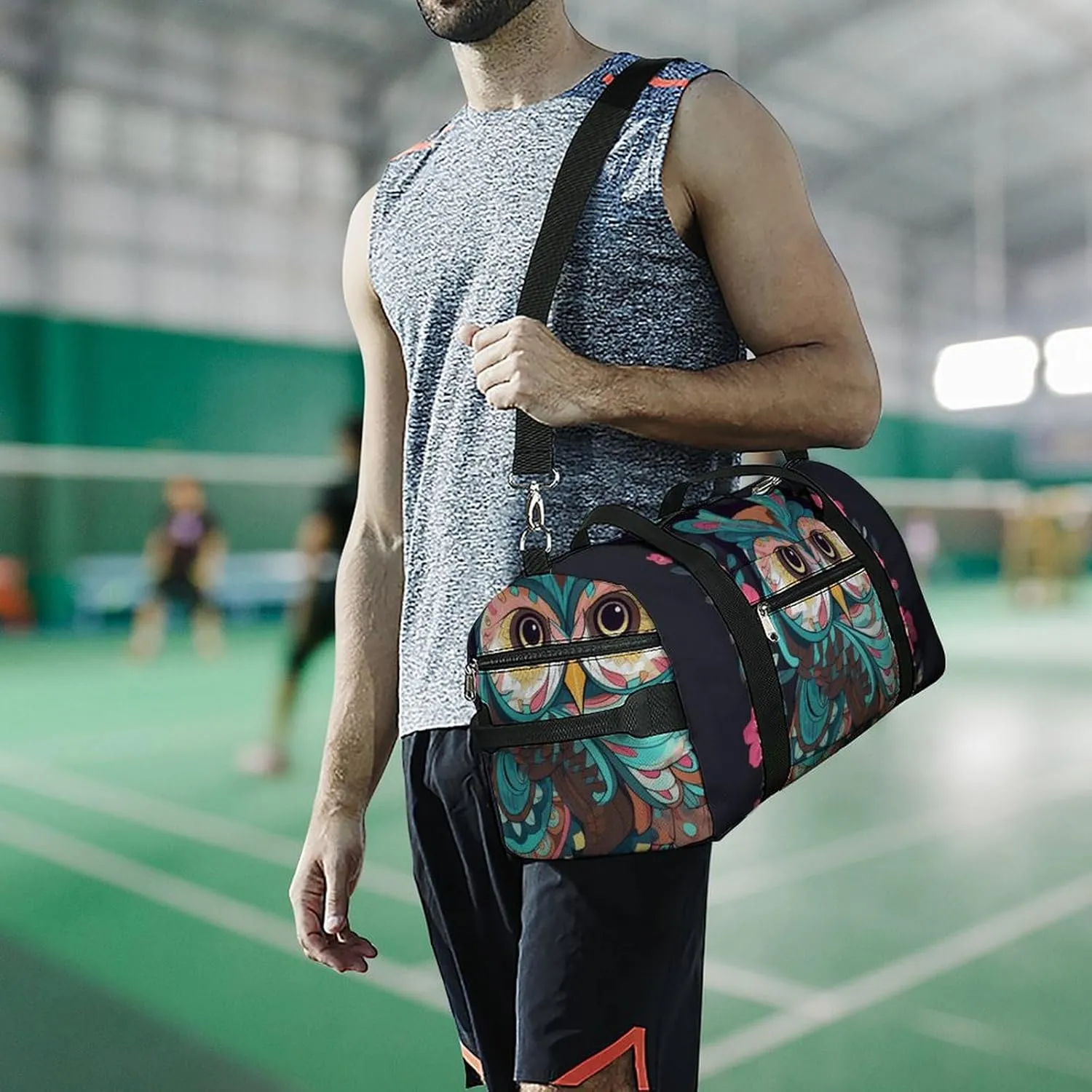 Gym Bags Small Anime Owl Duffel Bag Overnight Bag with Shoe Compartment Carryon Bag for Men Women
